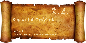 Kopsa Lóránt névjegykártya