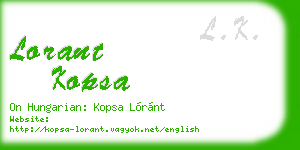 lorant kopsa business card